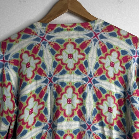 J McLaughlin Cardigan Sweater Womens Medium Floral Button Up Retro Print Knit - Picture 10 of 12
